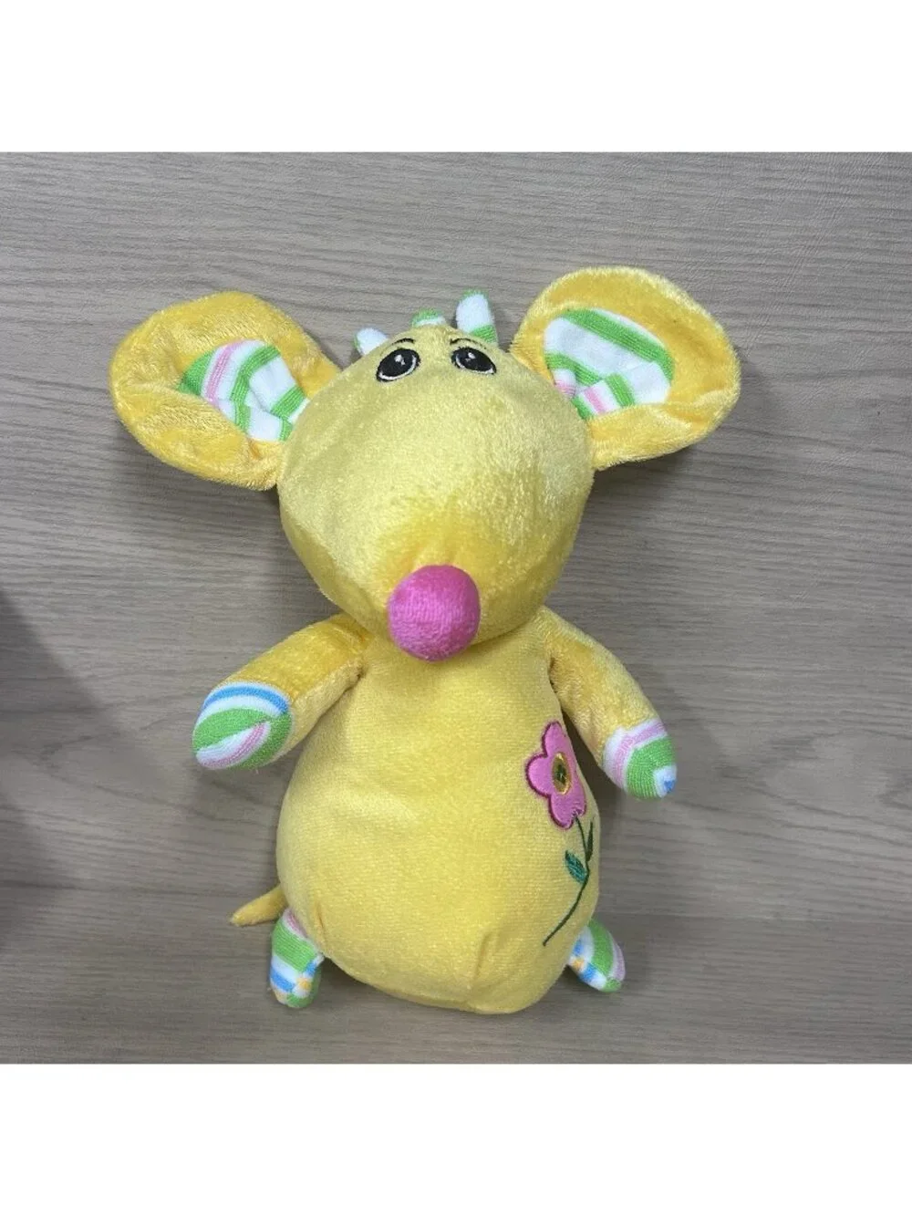 Adorable Mouse with Pink Flower Spring Easter Stuffed toy entertainment Network